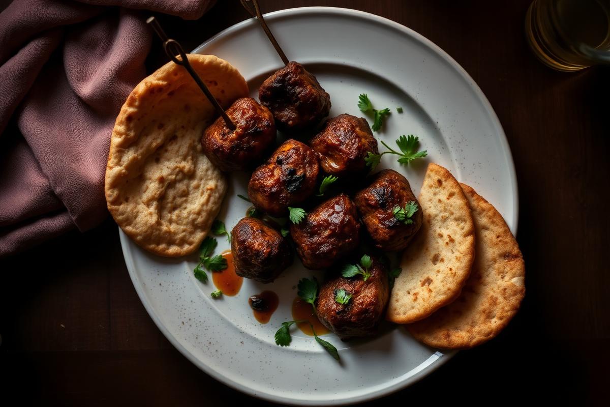 Lucknow galouti kebabs with sheermal